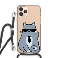 Cool cat: iPhone 11 Pro Transparant Hoesje met koord