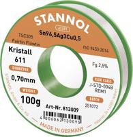 Stannol Kristall 611 Fairtin Soldeertin, loodvrij Loodvrij Sn96,5Ag3Cu0,5 REM1 100 g 0.7 mm - thumbnail