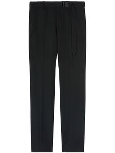 Off-White pantalon slim à taille ceinturée - Noir