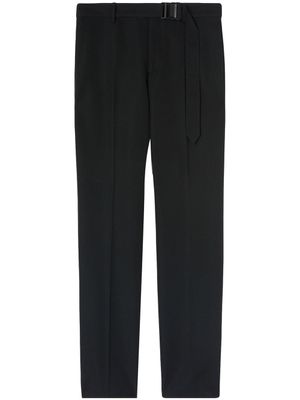 Off-White pantalon slim à taille ceinturée - Noir