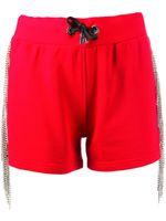 Philipp Plein short de jogging à ornements en cristal - Rouge