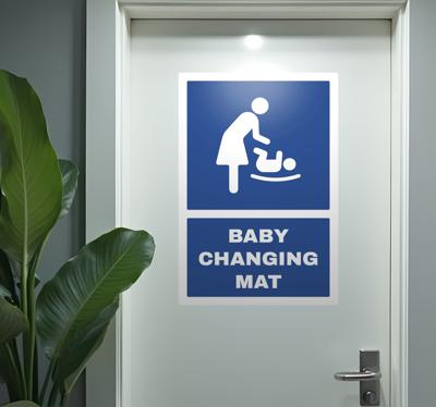 baby changing mat deursticker