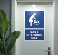 baby changing mat deursticker