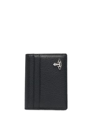 Vivienne Westwood porte-cartes en cuir grainé à plaque Orb - Noir