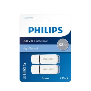 Philips FM32FD70D - USB 2.0 32GB - Snow - Grijs - 2 stuks