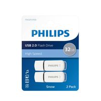 Philips FM32FD70D - USB 2.0 32GB - Snow - Grijs - 2 stuks