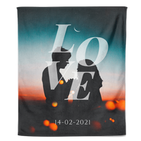 Valentijn Fleecedeken Love met datum - thumbnail