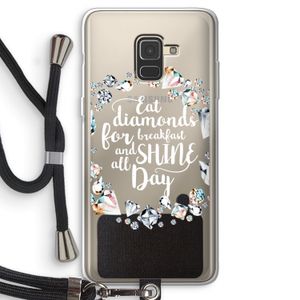 Diamonds: Samsung Galaxy A8 (2018) Transparant Hoesje met koord