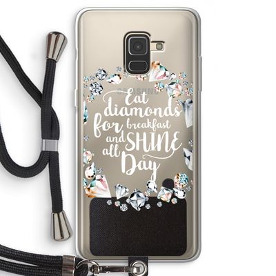 Diamonds: Samsung Galaxy A8 (2018) Transparant Hoesje met koord