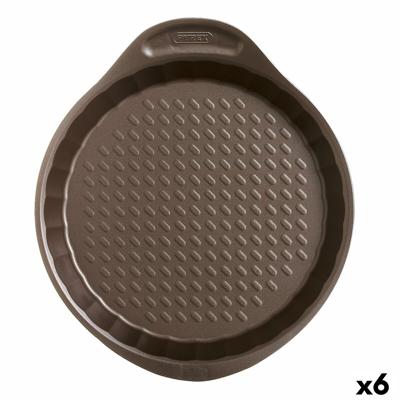 Oven Mould Pyrex Asimetria Cirkelvormig Zwart Plat 27 x 4 cm (6 Stuks)
