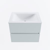MONDIAZ VICA 60cm badmeubel onderkast Clay 2 lades. Wastafel CLOUD midden zonder kraangat, kleur Talc.