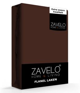 Zavelo Flanel Laken Bruin-Lits-jumeaux (240x260 cm)