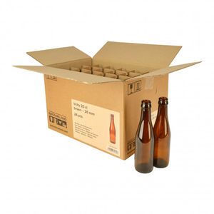 Bierfles Vichy 25 cl, bruin, 26 mm, doos 24 st.