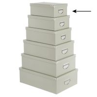 5Five Opbergdoos/box - lichtgrijs - L28 x B19.5 x H11 cm - Stevig karton - Greybox   -