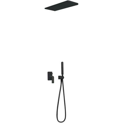 Regendouche set Tres Loft | Inbouw | Mengkraan | 2-weg | Vierkant | Zwart mat