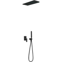 Regendouche set Tres Loft | Inbouw | Mengkraan | 2-weg | Vierkant | Zwart mat