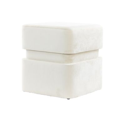 Light & Living Hocker 'Piazza' Velvet, kleur Beige Light & Living Hocker 'Piazza' Velvet, kleur Beige