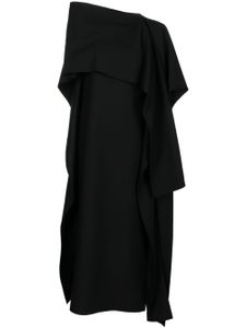 Valentino Garavani robe mi-longue à design drapé - Noir