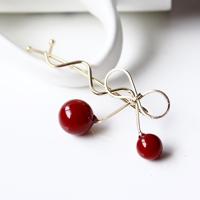 Sweet Fashion Design romantische vrouwen Cherry vormige Bow haarspeld elegante twist Hair clip hoofdtooi (goud)