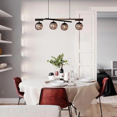 Hanglamp zwart eettafel By Rydens &apos;Labelle&apos; E14 fitting 900mm