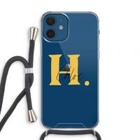 Amber Script: iPhone 12 mini Transparant Hoesje met koord