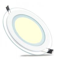 LED Downlight Slim - Inbouw Rond 12W - Warm Wit 3000K - Mat Wit Glas - Ø160mm