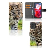 Motorola Moto G24 | G04 | G24 Power | Telefoonhoesje | Met pasjeshouder | Baby Luipaard