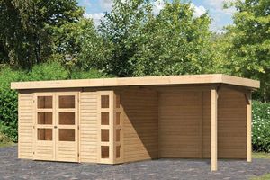 Woodfeeling | Tuinhuis Kerko 5 met Overkapping 2,8 en Achterwand | Onbehandeld