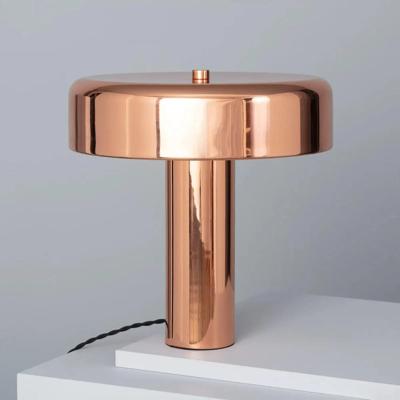 Tafellamp koper e14 fitting &apos;Cuivre&apos; rond design 32 cm
