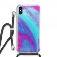 Zweverige regenboog: iPhone XS Max Transparant Hoesje met koord