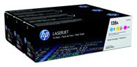 HP 128A originele cyaan/magenta/gele LaserJet tonercartridge, 3-pack