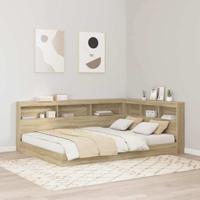 Opberghoofdbord met plank Sonoma eiken 135 cm Bewerkt hout