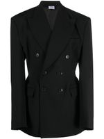 VETEMENTS blazer croisé à revers crantés - Noir