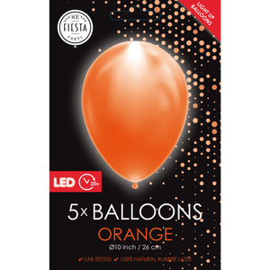 Oranje Led Ballonnen (5st)