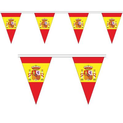 Vlaggenlijn Spanje - 20 meter - polyester - Spaanse slinger - landen punt vlaggetjes - feestartikele