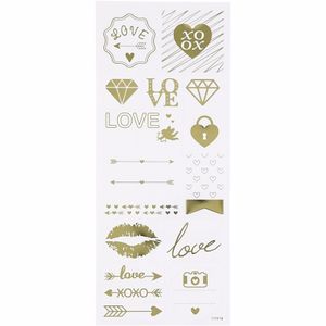 Love stickers goud 14 stuks