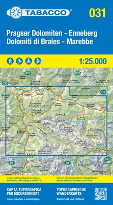 Wandelkaart 031 Pragser Dolomiten - Enneberg - Dolomiti di Braies - Marebbe | Tabacco Editrice