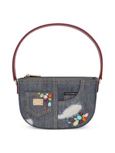 Dolce & Gabbana Kids sac porté épaule DG Girlie en jean - Bleu