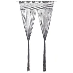 VidaXL Gordijn macramé 140x240 cm katoen antraciet