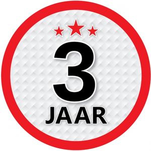 Leeftijdversiering 3 jaar ronde sticker