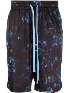 Ih Nom Uh Nit short de sport à fleurs - Noir