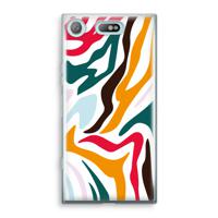 Colored Zebra: Sony Xperia XZ1 Compact Transparant Hoesje - thumbnail