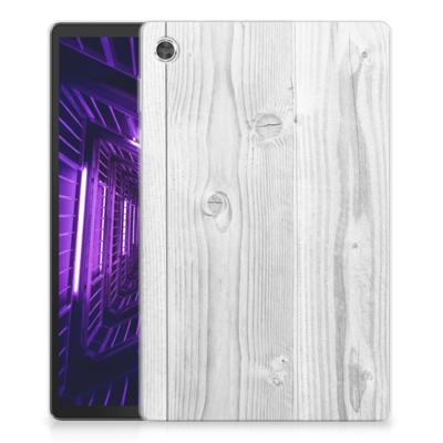 Lenovo Tab M10 Plus Silicone Tablet Hoes White Wood