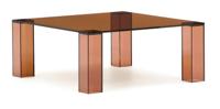 Kave Home Salontafel 'Adularia' Glas, 85 x 85cm, kleur Bruin