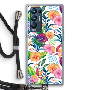 Tropisch 2: Oppo Find X3 Neo Transparant Hoesje met koord