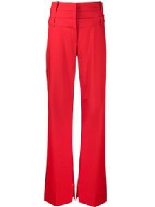 David Koma pantalon ample à taille double - Rouge