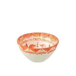 J-Line Bowl Granada High Ceramic White|Orange Medium