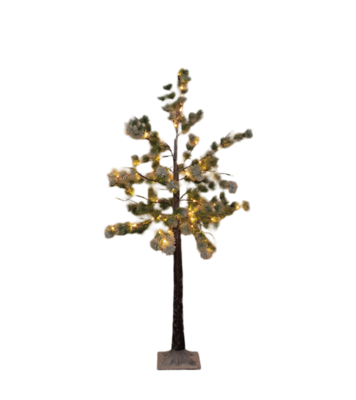 Dennenboom met sneeuw 80led classic warm ip44 trafo 150 cm bruin - Annas collection