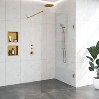 Brauer JC profielloze inloopdouche 110cm goud geborsteld - thumbnail