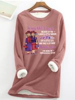Women's Funny Old Friend Smile A Lot More Graphic Printing Text Letters Casual Fleece Sweatshirt